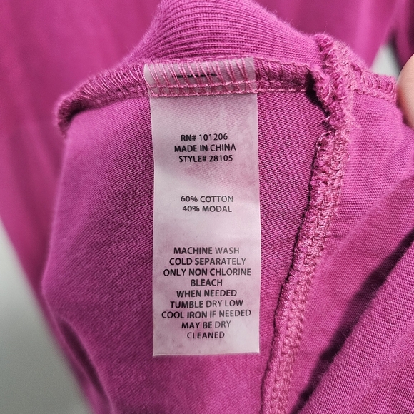 Soft Surroundings Deep Pink Flowing Maxi Dress 3/4 Sleeves Size XL Style 28105 - Picture 7 of 8